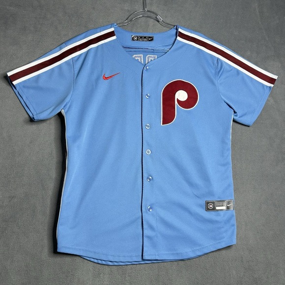 Nike Other - Bryce Harper Philadelphia Phillies Nike Jersey Medium Blue Button Down MLB